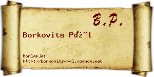 Borkovits Pál névjegykártya