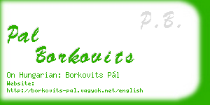 pal borkovits business card