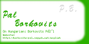 pal borkovits business card